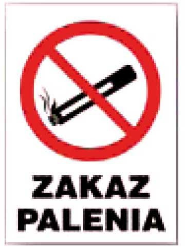 Zakaz palenia - tablica 250x350 znak informacyjny BHP płyta PCV sztywna