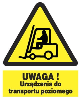 UWAGA urządzenie do transporty poziomego tablica 225X275  ostrzegawcza ZNAK