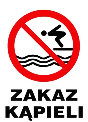 ZI-7   znak tablica ostrzegawcza - Zakaz kąpieli