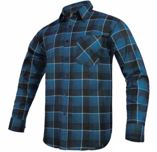 Koszula robocza flanelowa w kratę bawełniana niebieska 44 XL MODAR