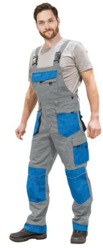 spodnie robocze BHP robocze mocne ogrodniczki LH FORMEN SZARE