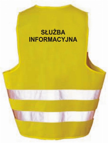 SŁUŻBA INFORMACYJNA - Kamizelka z nadrukiem ostrzegawcza odblaskowa robocza