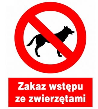 ZZO-6_ZNAK TABLICA BHP Zakaz wstępu ze zwierzętami