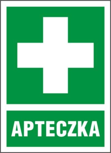 APTECZKA   tablica 225X275 znak informacyjny medyczny BHP płyta PCV sztywna