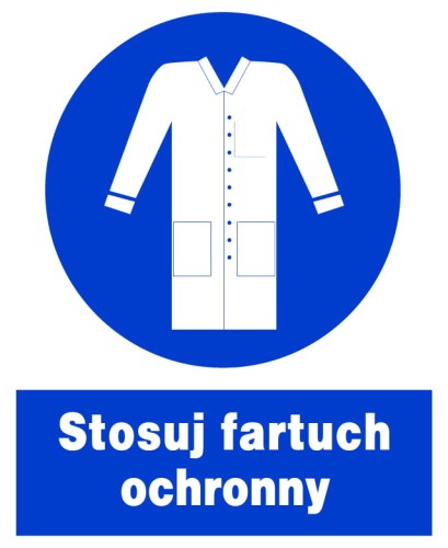 STOSUJ FARTUCH OCHRONNY - tablica 225X275 znak BHP nakazu płyta PCV sztywna