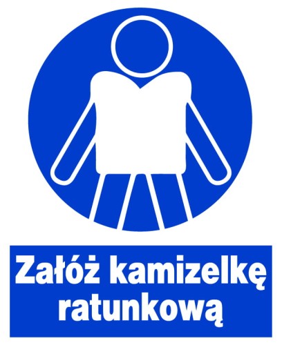 ZNO-31 ZNAK BHP nakazu- załóż kamizelkę ratunkową