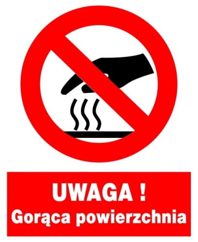 ZZO-19 ZNAK BHP UWAGA! Gorąca powierzchnia