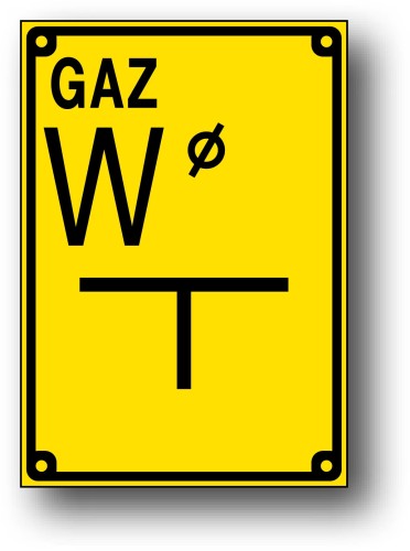 W SĄCZEK WĘCHOWY -tabliczka orientacyjna 140x200 GAZOCIĄG PCV płyta sztywna