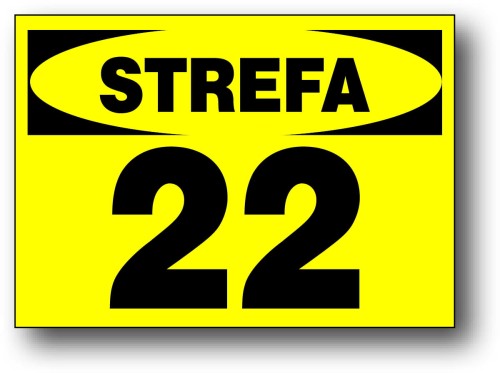 22 STREFA ZAGROŻENIA WYBUCHEM tablica 250x350 ostrzegawcza informacyjna PCV