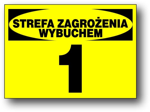 STREFA ZAGROŻENIA WYBUCHEM 1 - SZW-7 ZNAK TABLICA - PCV OSTRZEGAWCZA