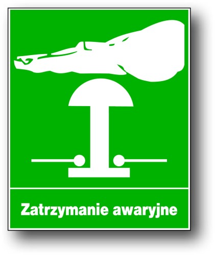 ZIO-4 - ZNAK TABLICA BHP  - ZATRZYMANIE AWARYJNE