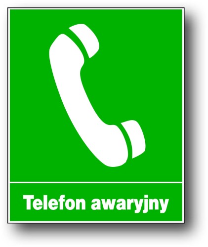 Tablica BHP z Telefonem Awaryjnym - ZIO-5 ZIO-5 - ZNAK TABLICA BHP - TELEFON AWARYJNY