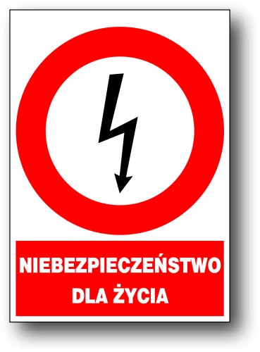 ZEZ/A-1 znak elektrycz NIEBEZPIECZEŃSTWO DLA ŻYCIA