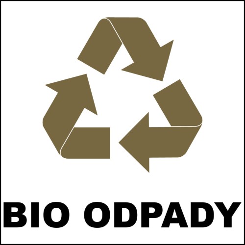 BIO ODPADY- 250x250 - Naklejka kosz znak segregacja odpadów samoprzylepna