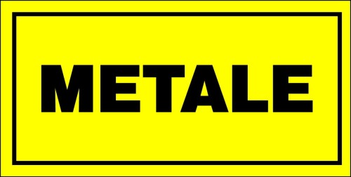 METALE - 300x150 - Naklejka kosz znak segregacja odpadów samoprzylepna