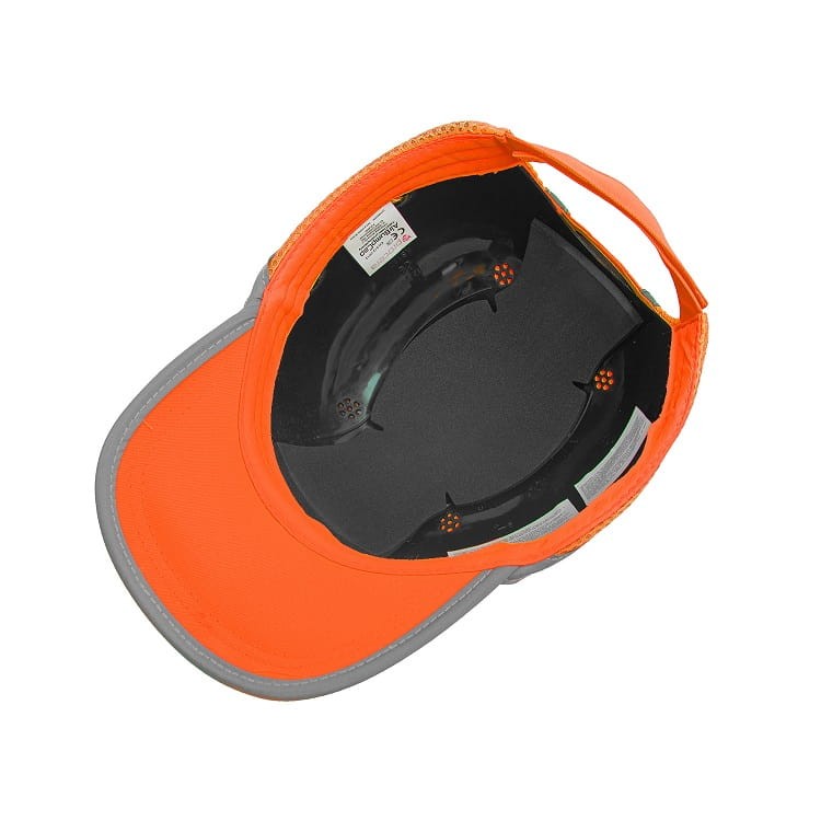 Czapka ochronna bumpcap z siatką pomarańczowa HVP ProCera – Bezpieczeństwo i komfort w pracy