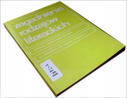 ZAGADNIENIA RODZAJOW LITERACKICH -TOM 43 - KSIĄŻKA