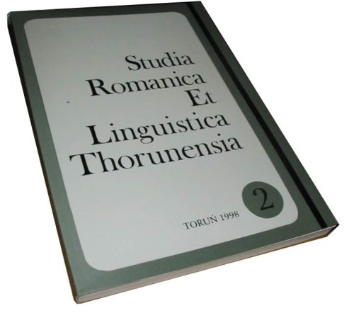 Studia ROMANICA Et Linguistica Thorunensia KSIĄŻKA
