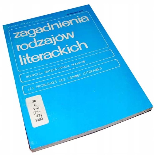 ZAGADNIENIA RODZAJOW LITERACKICH -TOM 36 - KSIĄŻKA