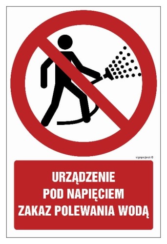GC084 Urządzenie pod napięciem, zakaz polewania wodą