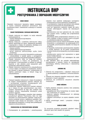 DD010 Instrukcja BHP postępowania z odpadami medycznymi