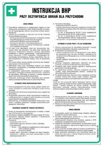 DD014 Instrukcja BHP przy dezynfekcji ubrań dla przychodni
