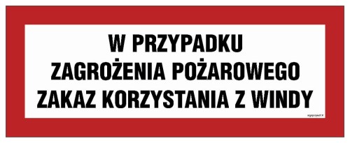 BC128 W przypadku zagrożenia pożarowego zakaz korzystania z windy