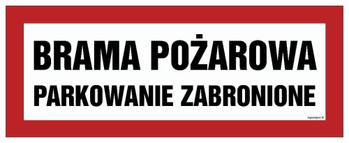 BC127 Brama pożarowa parkowanie zabronione