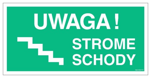 AC025 Uwaga! Strome schody lewostronne