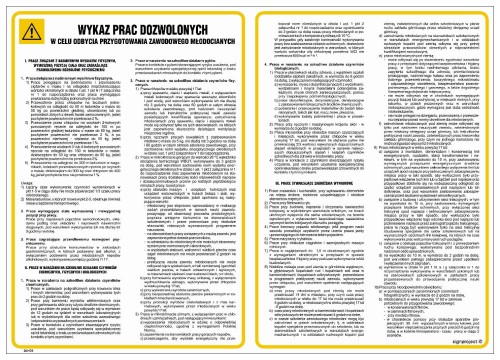 IAH04 Wykaz prac dozwolonych w celu odbycia przygotowania zawodowego młodocianych