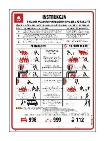 Instrukcja gaszenia pożarów podręcznym sprzętem gaśniczym 24x35 przylepce