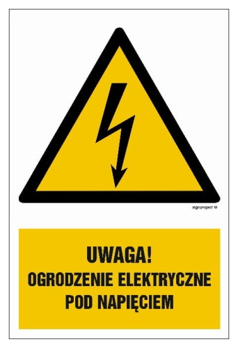 HA020 Uwaga ogrodzenie elektryczne pod napięciem