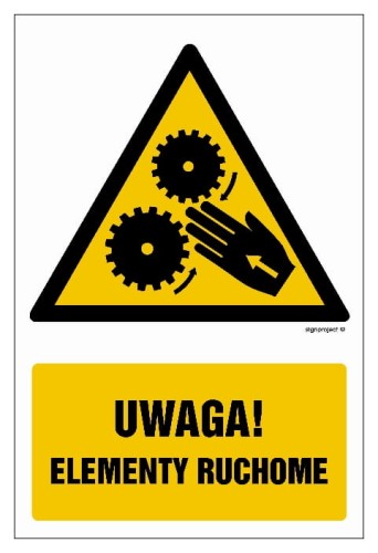 GF046 Uwaga ruchome elementy 