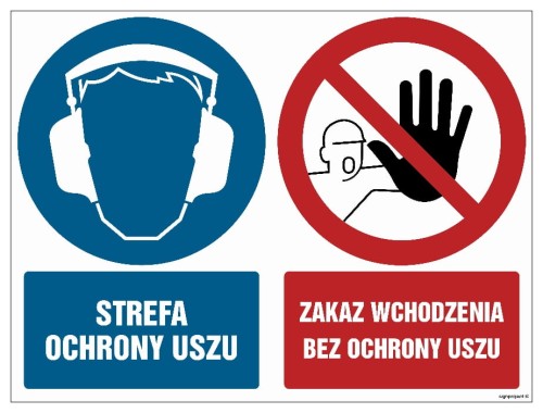 GM029 Strefa ochrony uszu Zakaz wchodzenia bez ochrony uszu