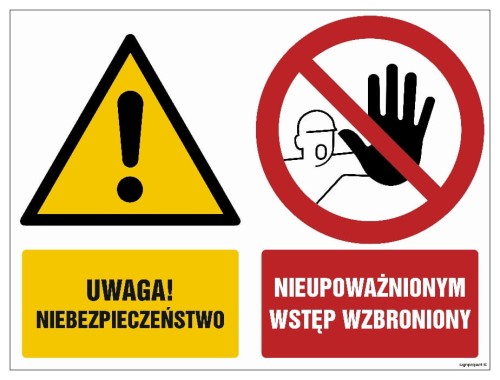 GM007 Uwaga Niebezpieczeństwo Nieupoważnionym wstęp wzbroniony