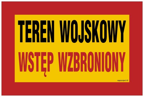 JE003 Teren wojskowy wstęp wzbroniony