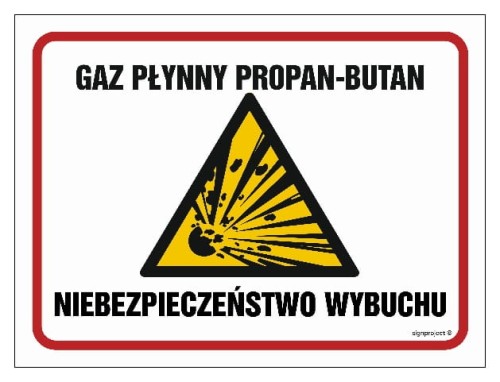 NB012 Gaz płynny propan - butan niebezpieczeństwo wybuchu
