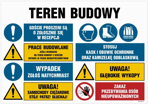 OI024 Teren budowy, Goście proszeni są o zgłoszenie się w reccepcji, Prace budowlane, jeżeli wchodzisz na