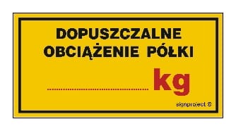 Dopuszczalne obciążenie półki kg 