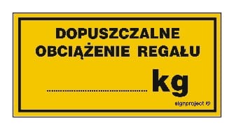 Dopuszczalne obciążenie regału .... kg 