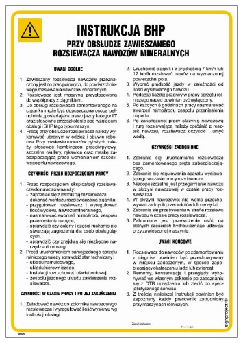 IAI05 Instrukcja BHP przy obsłudze zawieszanego rozsiewacza nawozów mineralnych