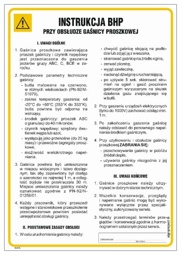 Instrukcja BHP przy obsłudze gaśnicy proszkowej