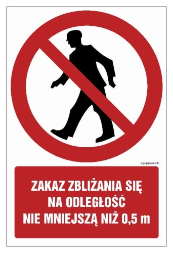 GC046 Zakaz zbliżania się na odległość nie mniejszą niż 0.5 m