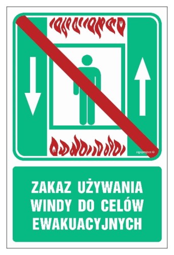 AC049 Zakaz używania windy do celów ewakuacyjnych