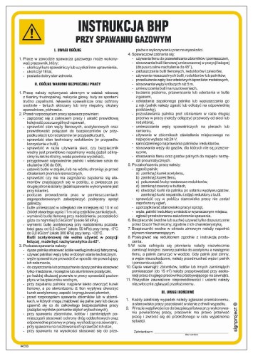 IAC23 Instrukcja BHP przy spawaniu gazowym