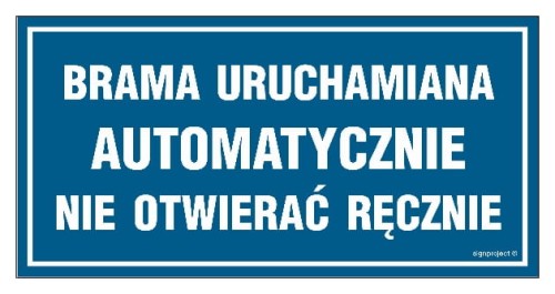 NC044 Brama uruchamiana automatycznie nie otwierać ręcznie