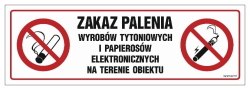 NC088 Zakaz palenia wyrobów tytoniowych i papierosów elektronicznych na terenie obiektu