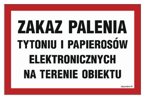 NC086 Zakaz palenia tytoniu i papierosów elektronicznych na terenie obiektu