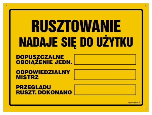 OA146 Rusztowanie nadaje się do użytku ...