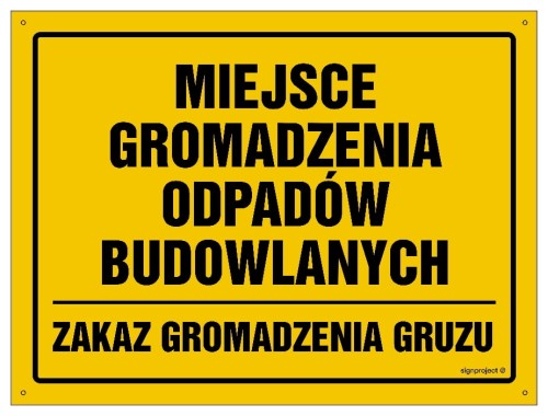 OA112 Miejsce gromadzenia odpadów budowlanych zakaz gromadzenia gruzu